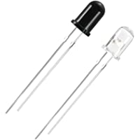 sourcing map Led Emisor de Infrarrojos Y Diodo Receptor de Infrarrojos Dc 1.2v Diodos Emisores de Luz para Arduino 10…